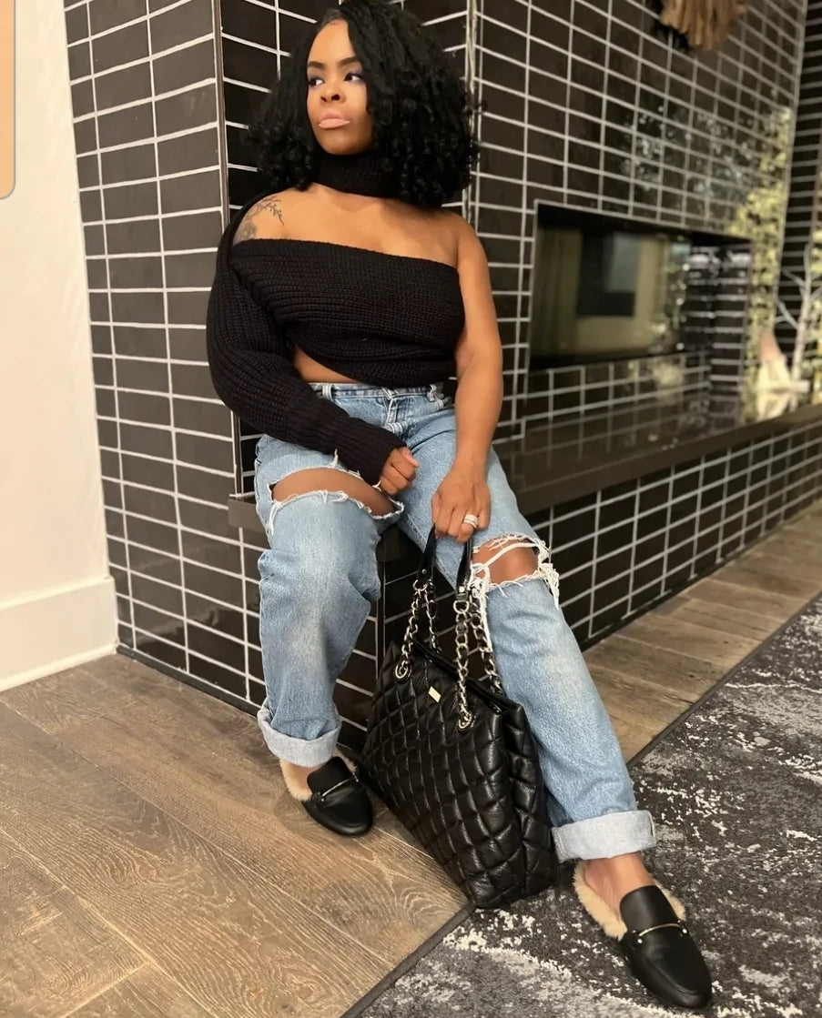 Issa Wrap sweater (black)
