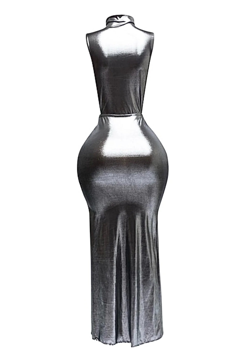 Let's Get Away metallic maxi dress