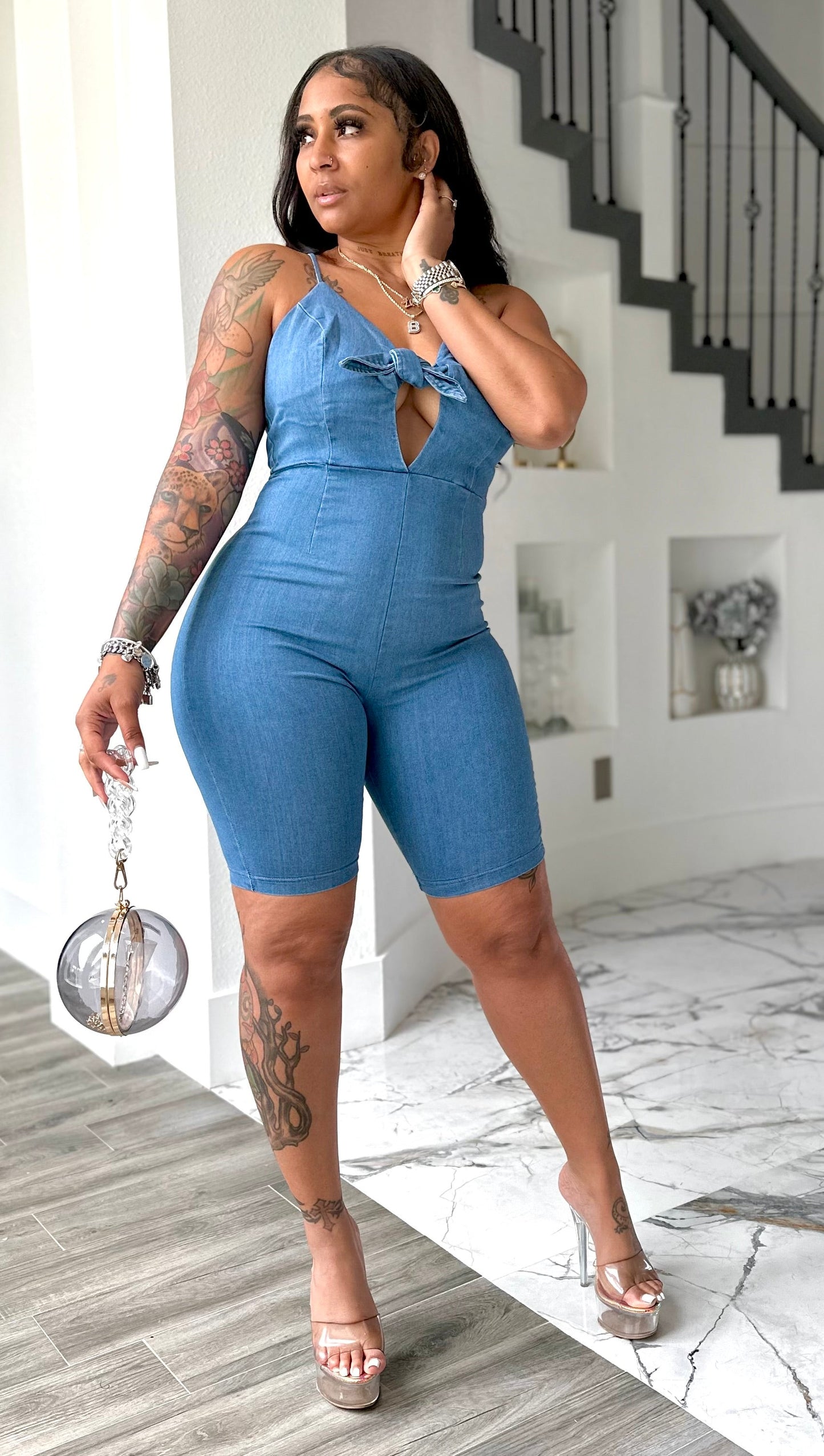 Weekend denim romper