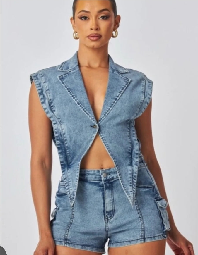 Off Limits denim romper
