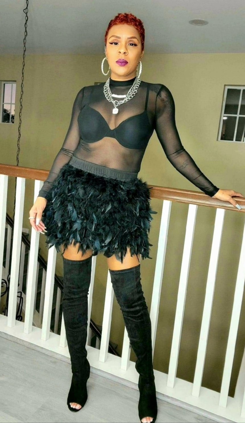 Flyy High feather mini skirt