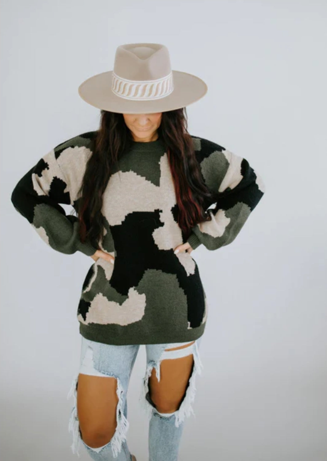 Command Attention camo sweater