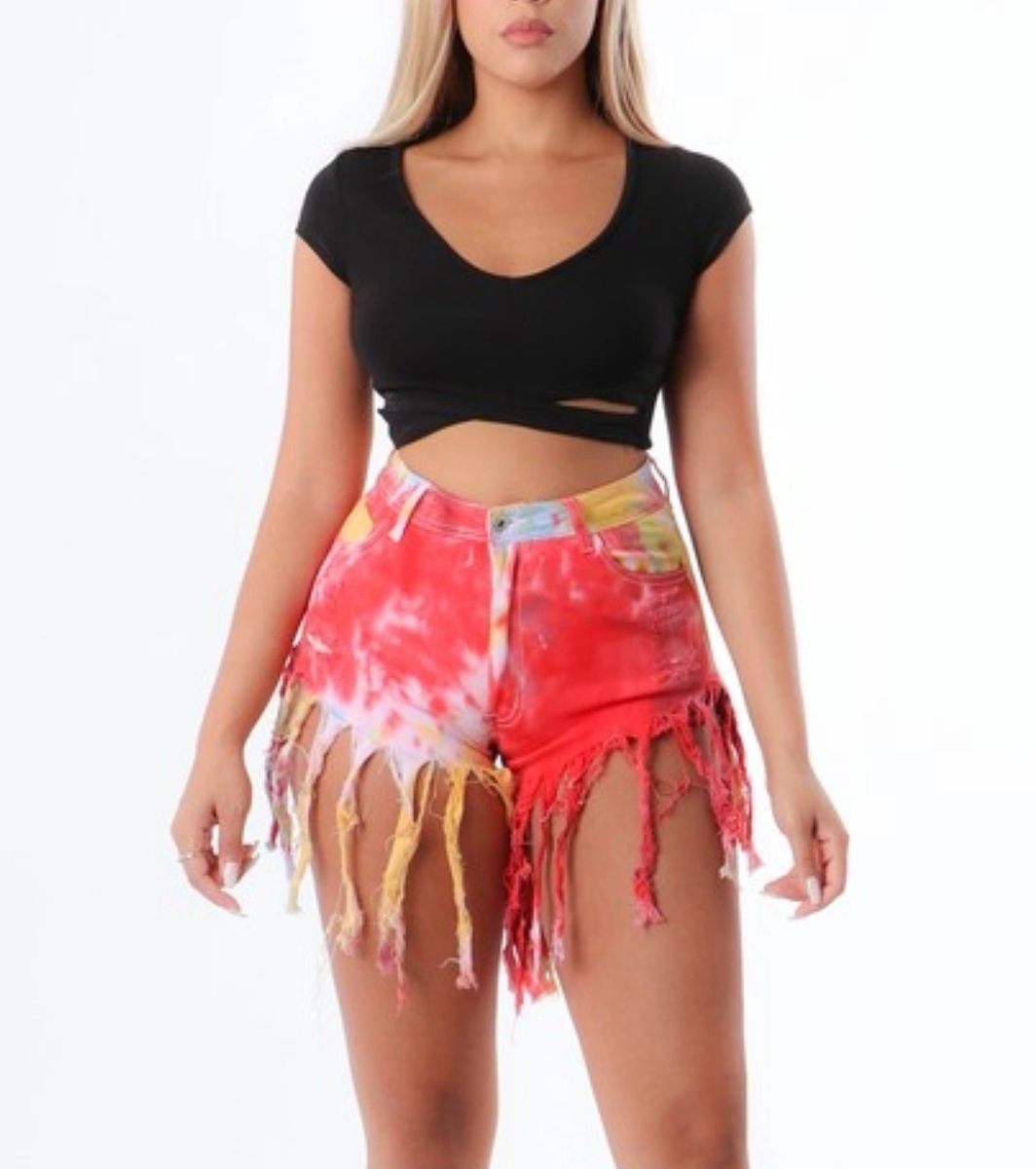 Let's Get Frisky fringe shorts