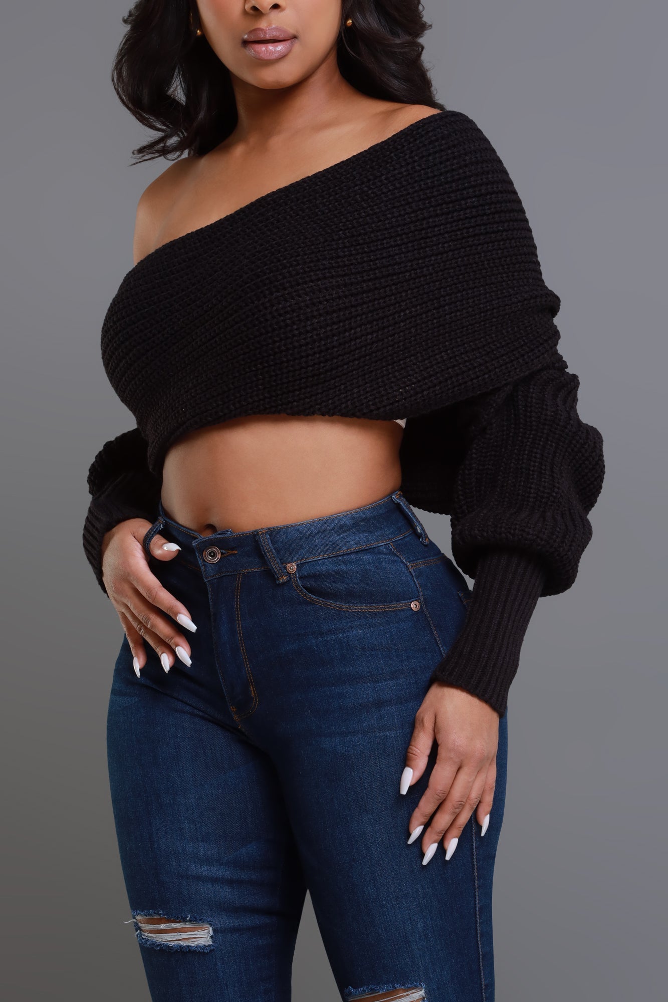 Issa Wrap sweater (black)