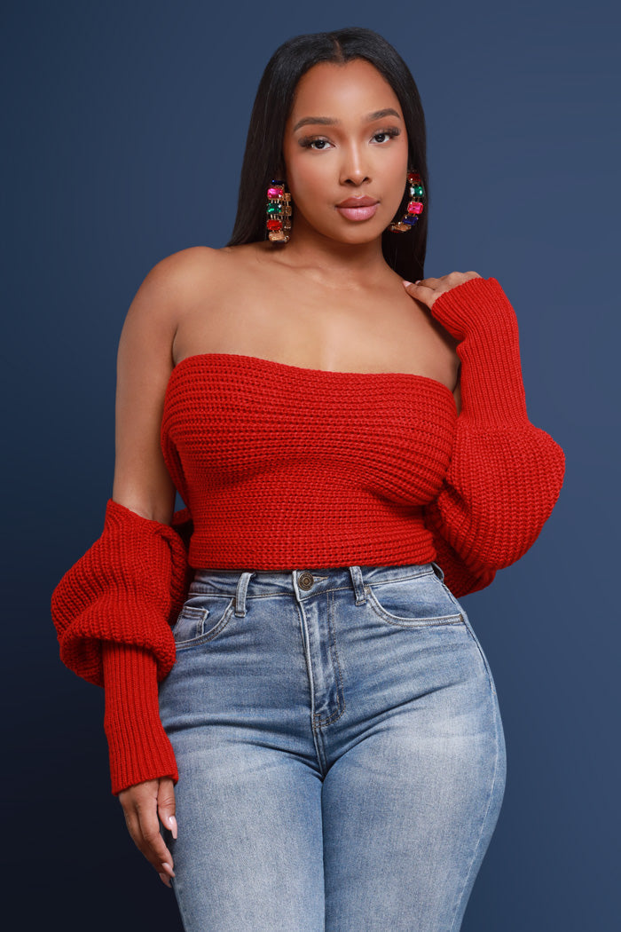 Issa Wrap sweater (red)