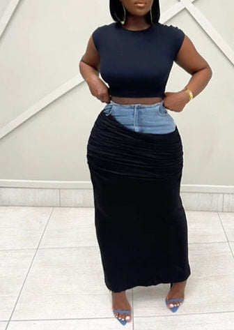 Two-faced maxi skirt