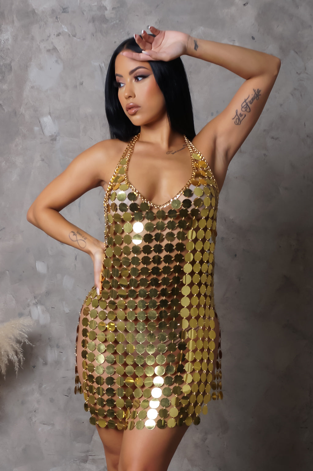 (Copy) Dime Piece dress - gold