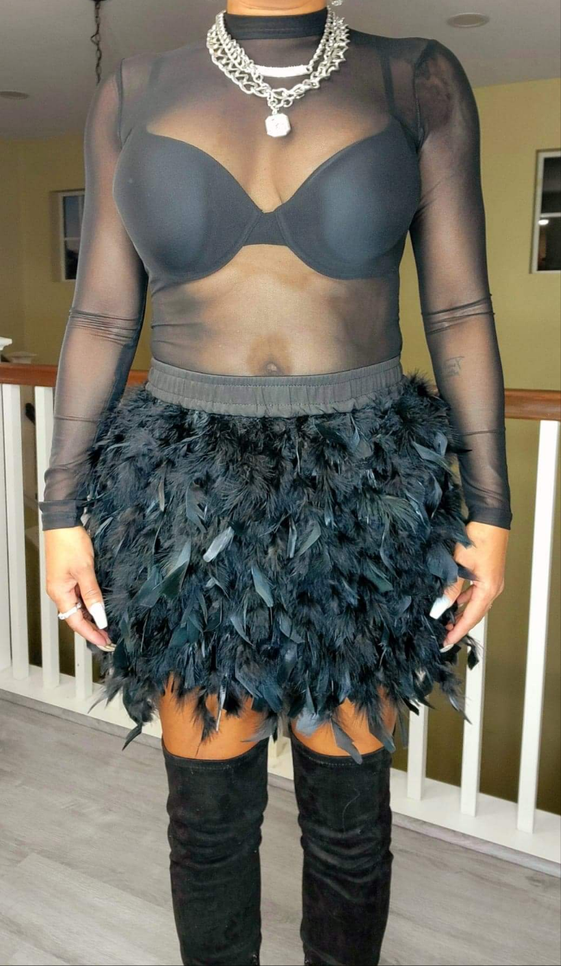 Flyy High feather mini skirt