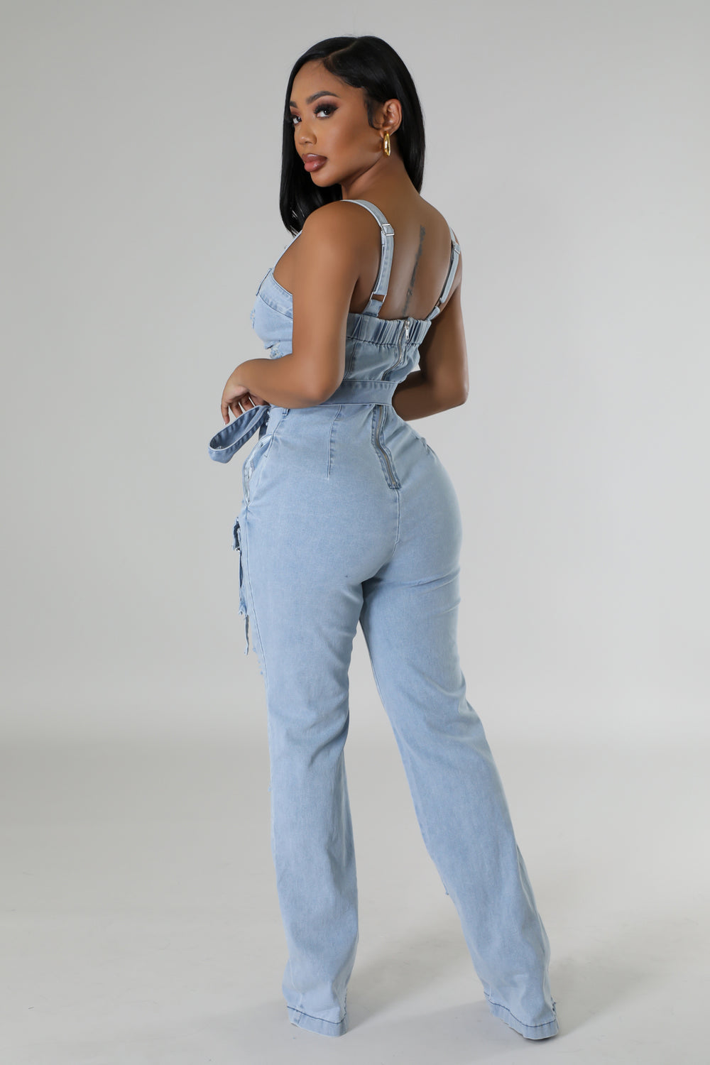 Far From Perfect denim jumpsuit