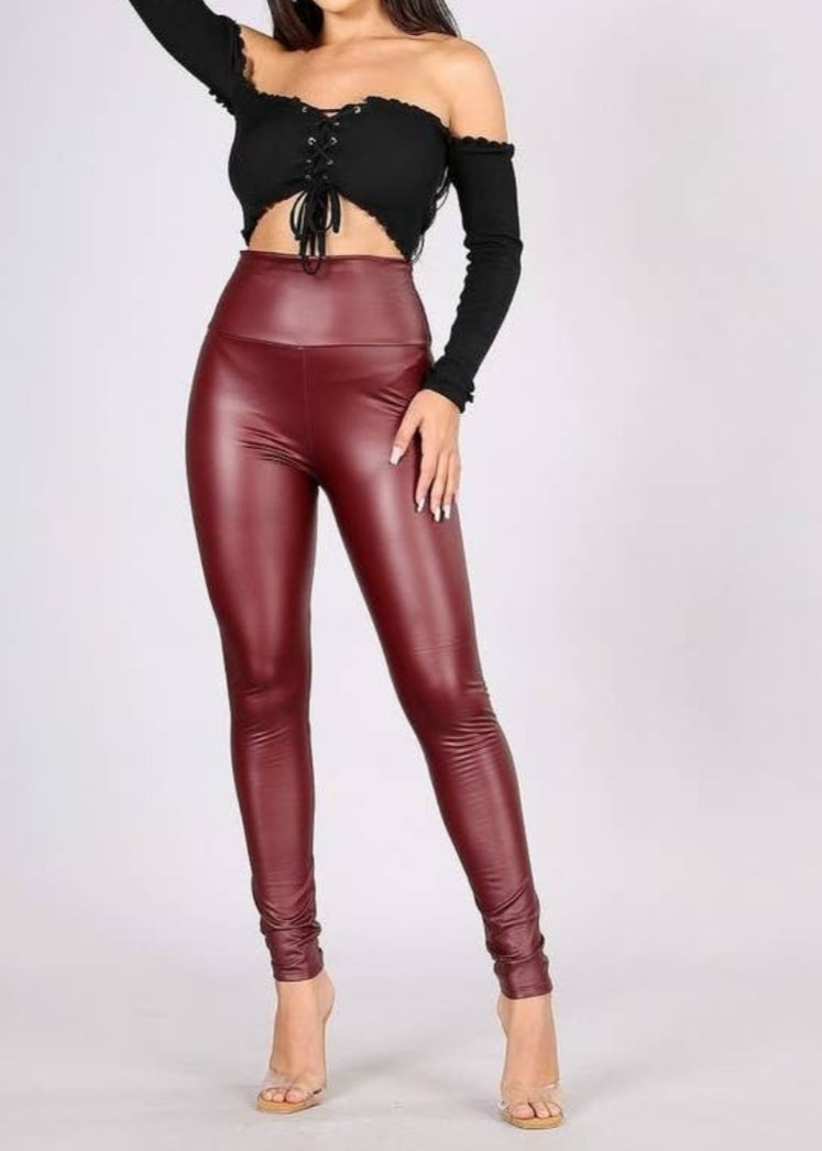 Get Wet faux leather leggings