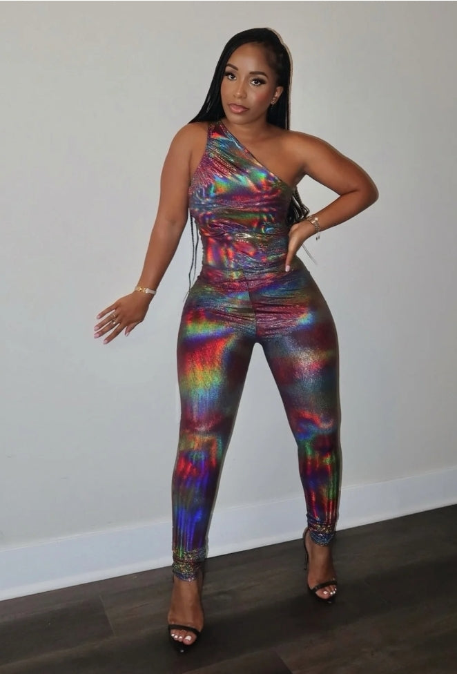 Eyes On Me holographic jumpsuit