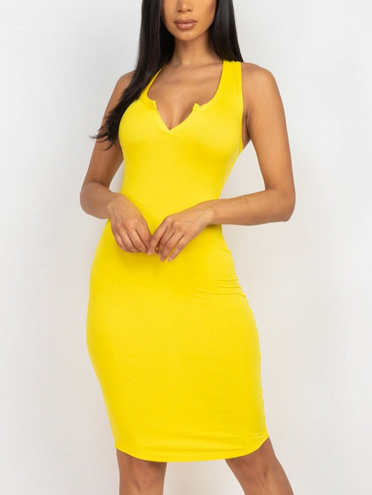 Split Up tank dress (yellow)