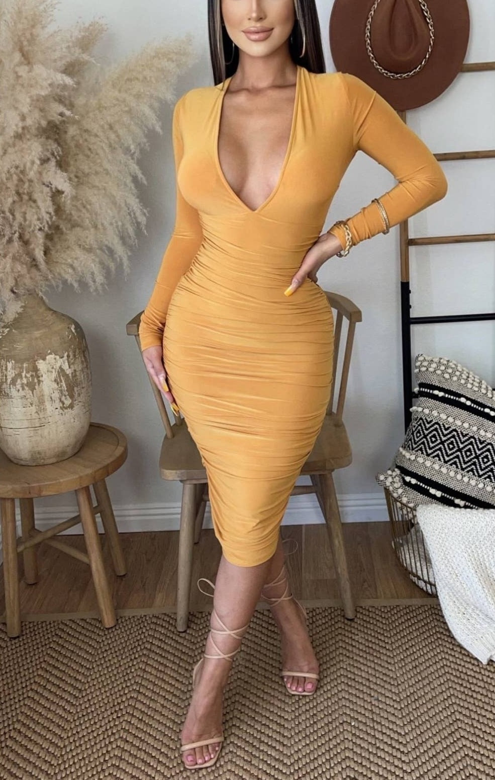 Seduction dress - Mustard