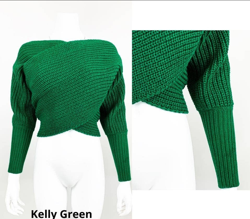 Issa Wrap sweater (green)