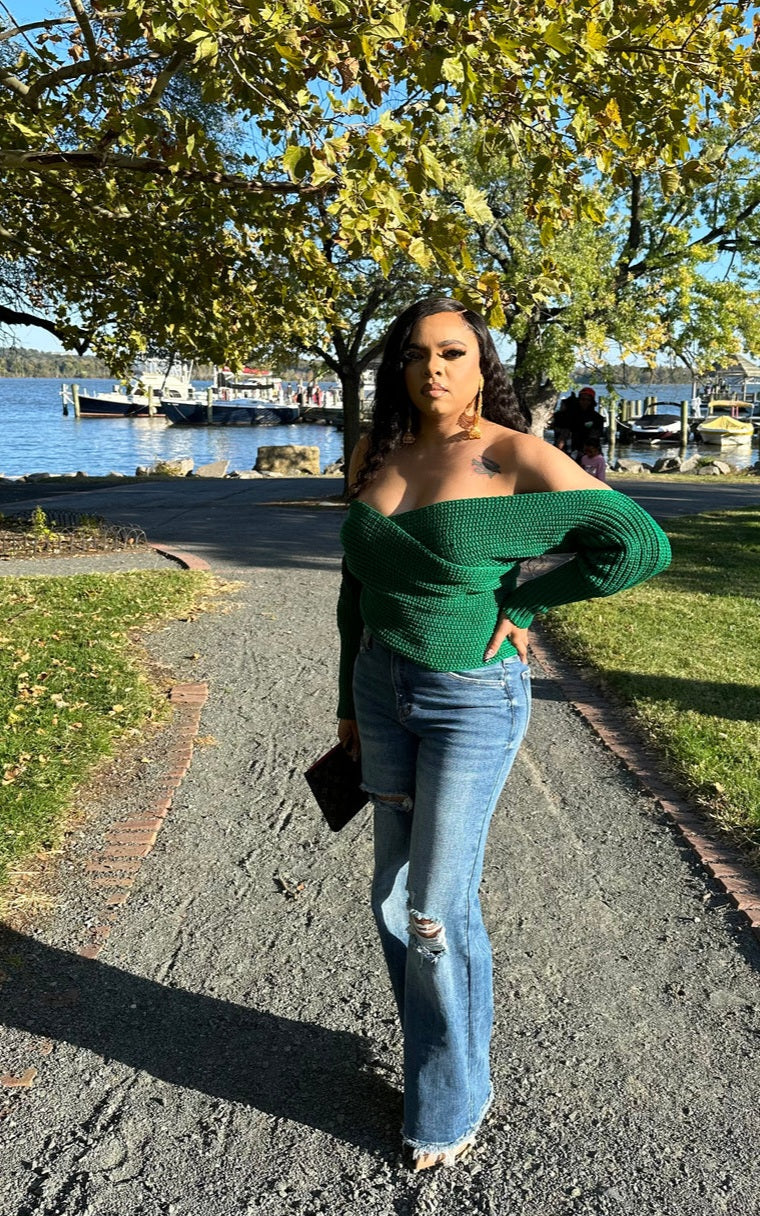 Issa Wrap sweater (green)