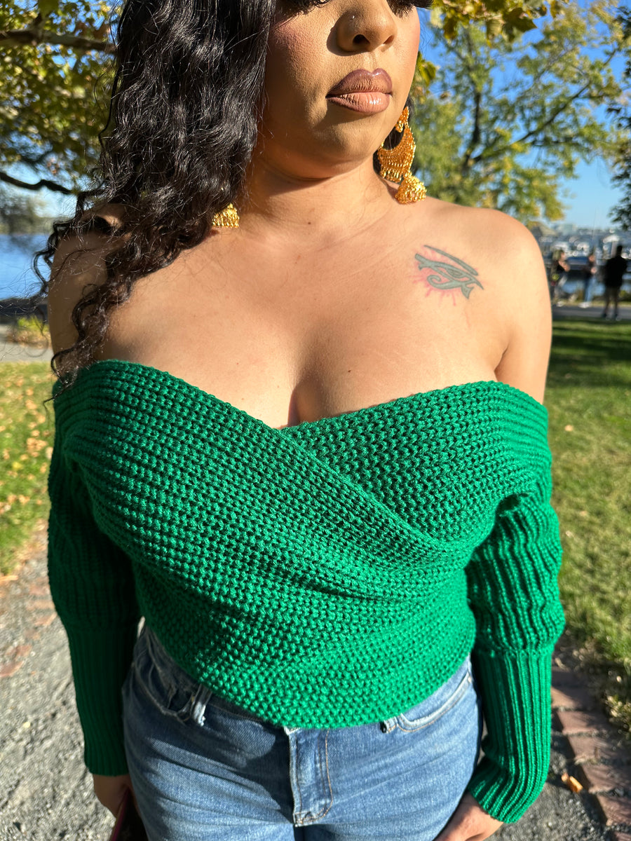 Issa Wrap sweater (green)