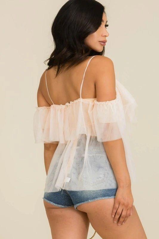 Heyy Baby tulle top - Apricot