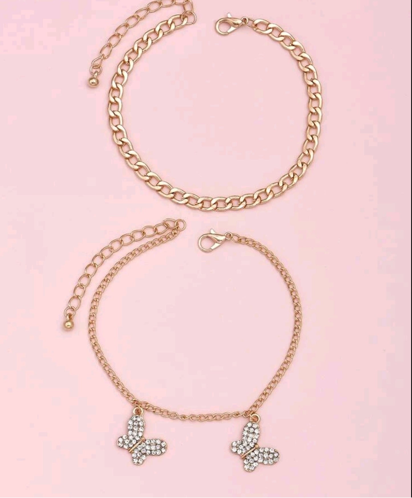 Butterfly Bling anklet set