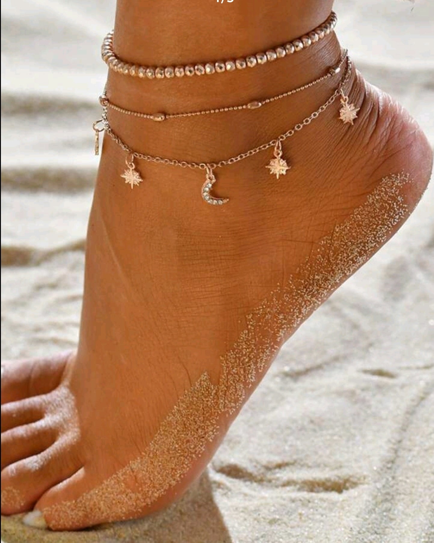 Moon & Stars anklet