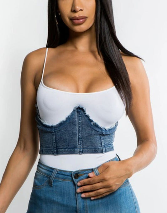 Better Off Without You denim corset top