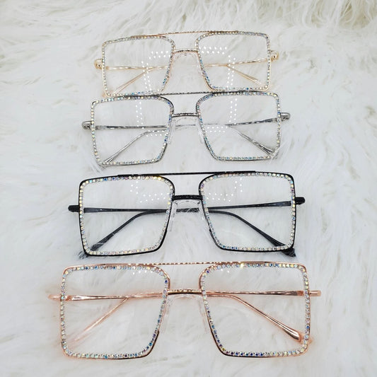 Ms Lady rhinestone glasses