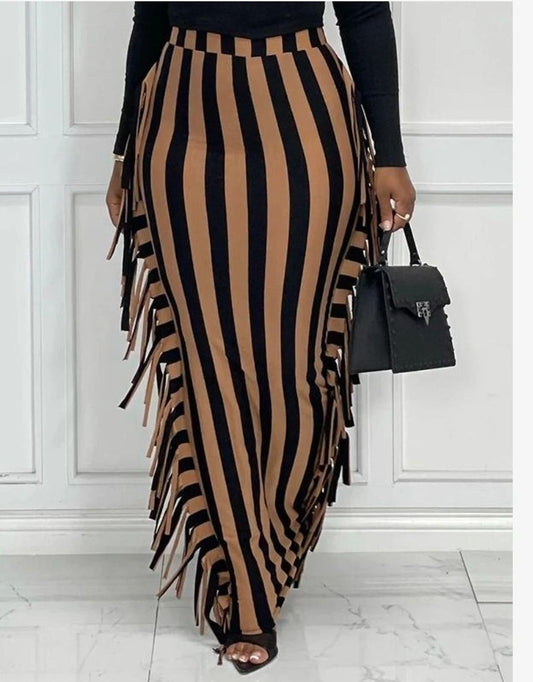 Brown Round maxi skirt